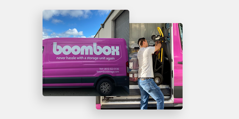 Boombox is a SF Bay Area full-service storage company managing the pick up, storage, and retrieval of your things. ✓ Book one of our purple vans today!